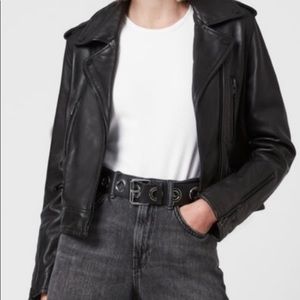 All Saints Lindell Leather Jacket- Black NWT